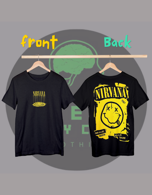 Nirvana Gold Back to back print Premium Cotton Tshirt