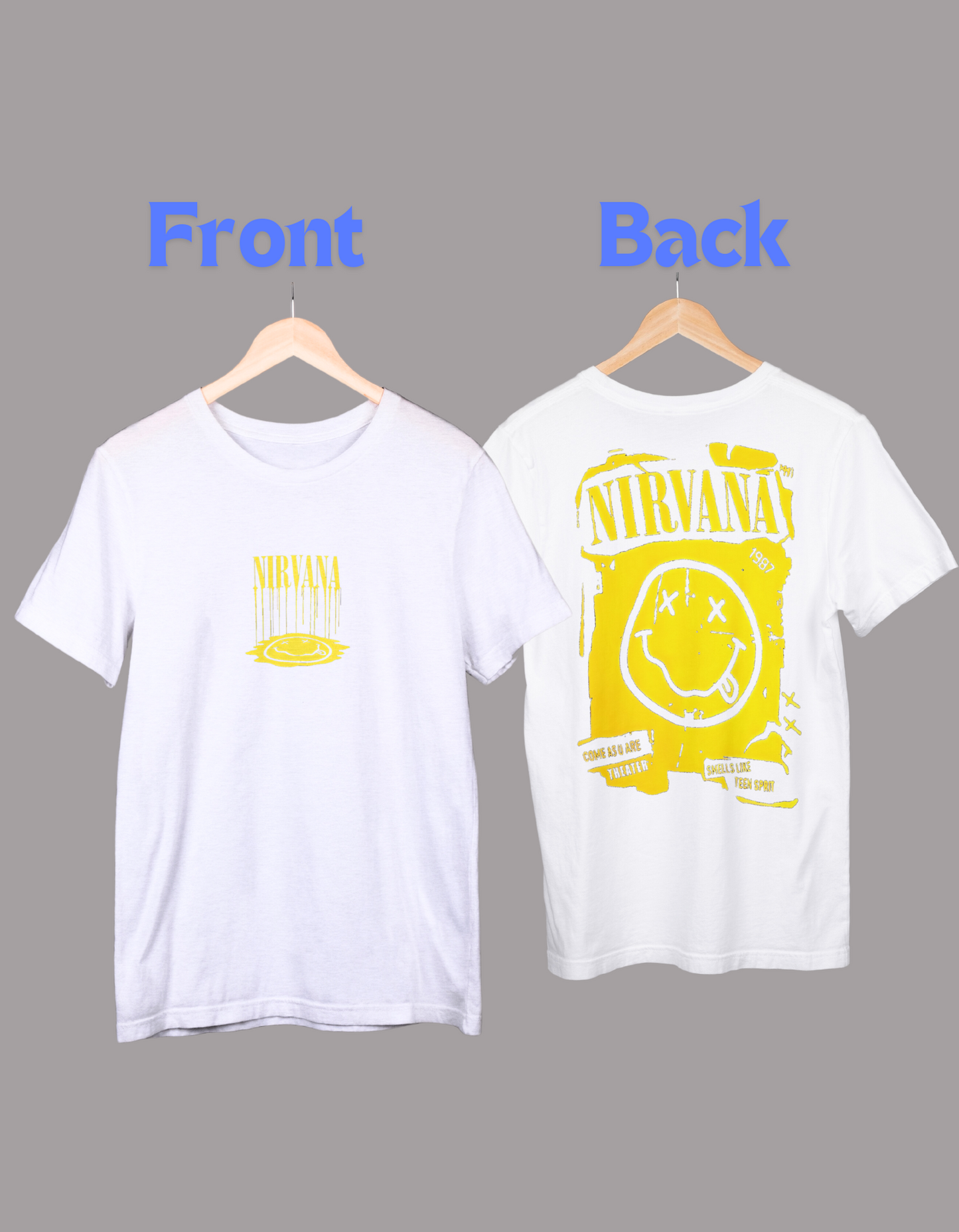 Nirvana Gold Back to back print Premium Cotton Tshirt